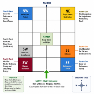 Vastu layout for a south-facing house