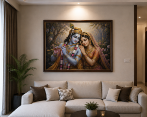 Radha Krisha Frame On Wall